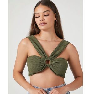 NWT! Forever21 Ribbed O-Ring Crop Top